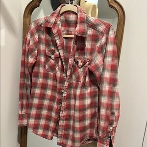 Red vintage Plaid Button-Up Shirt